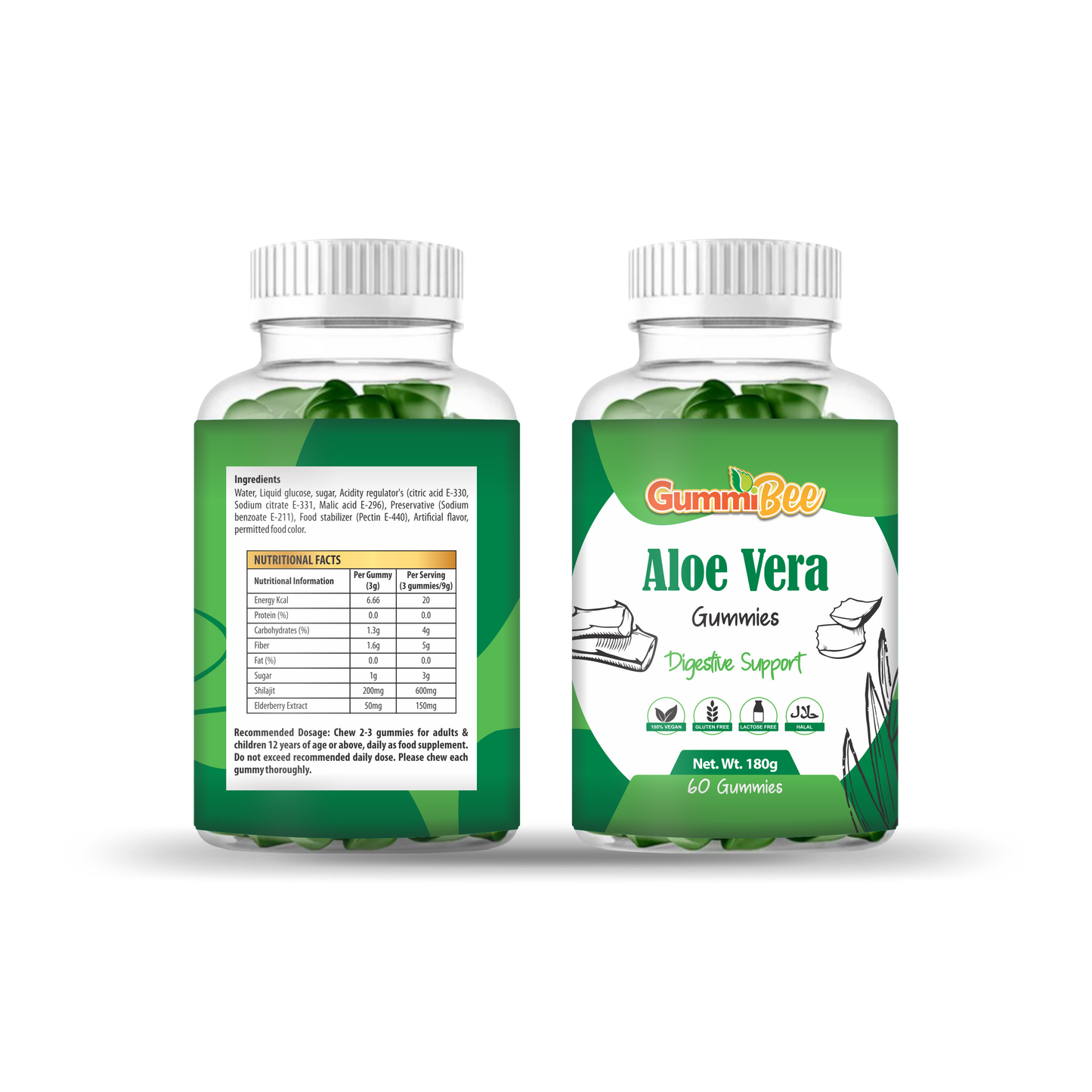 GummiBee Aloe Vera Gummies - Apple Flavor (60 Gummies)