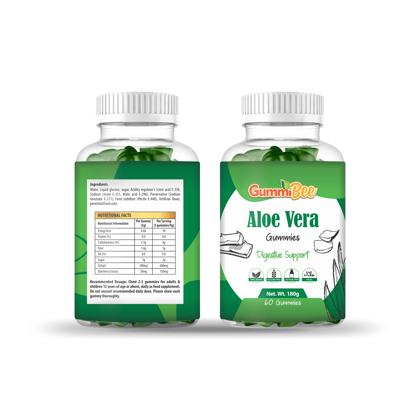 GummiBee Aloe Vera Gummies - Apple Flavor (60 Gummies) - healthkitpk
