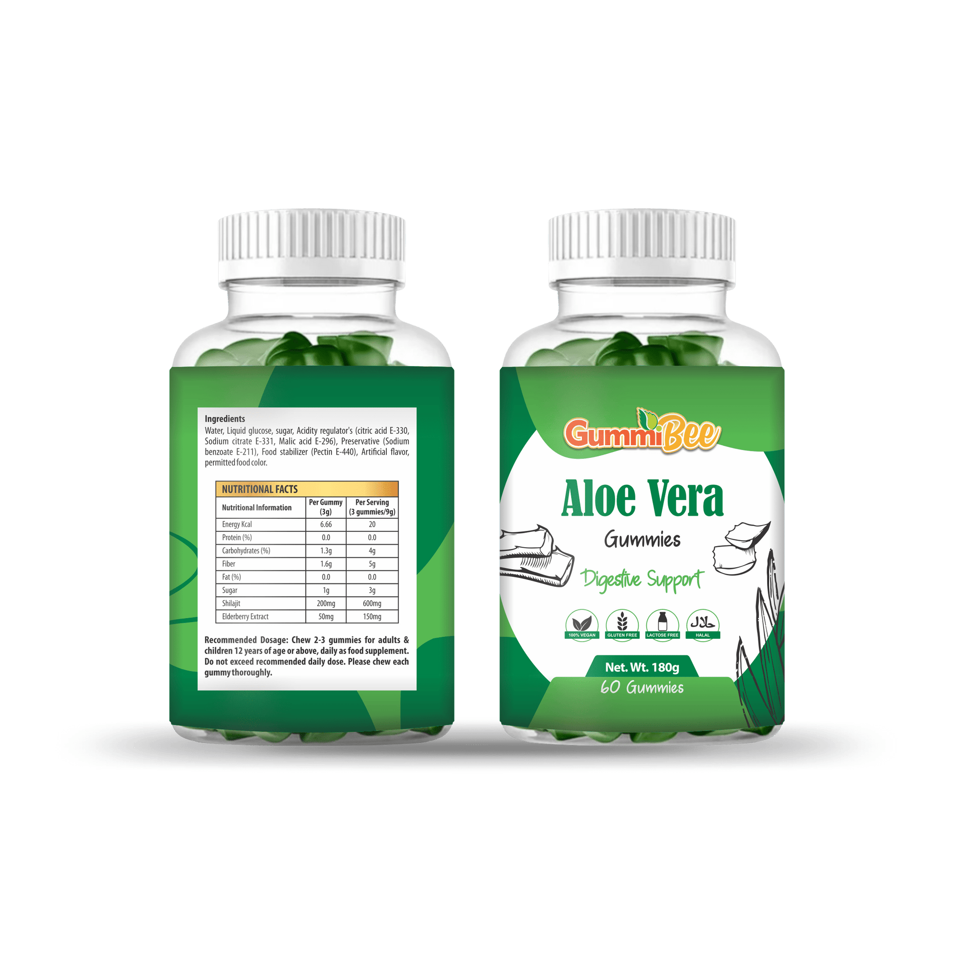 GummiBee Aloe Vera Gummies - Apple Flavor (60 Gummies) - healthkitpk