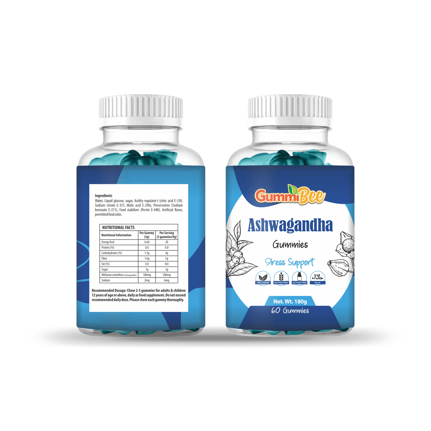 GummiBee Ashwagandha Gummies - Blueberry Flavor (60 Gummies) - healthkitpk