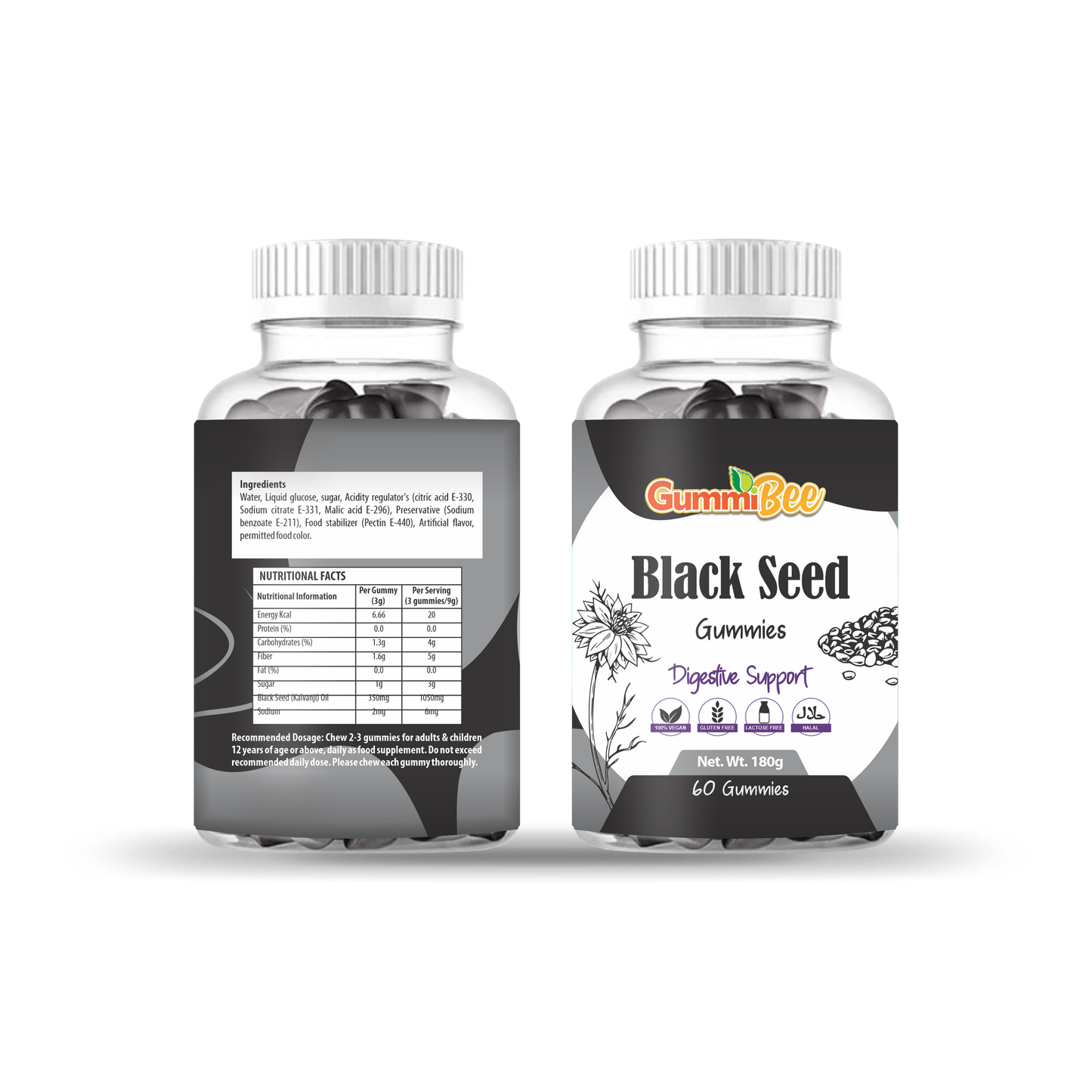 GummiBee Black Seed Oil Gummies - Natural Flavor (60 Gummies)