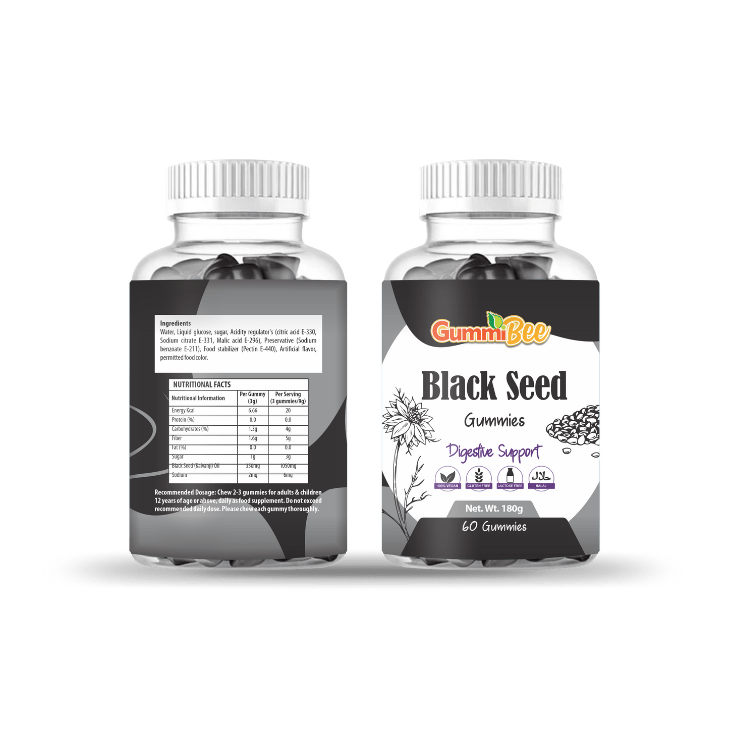 GummiBee Black Seed Oil Gummies - Natural Flavor (60 Gummies) - healthkitpk