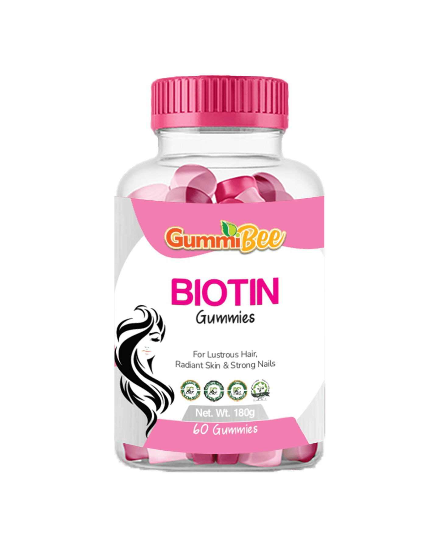 GummiBee Biotin Gummies – Strawberry Flavor (60 Gummies) - healthkitpk