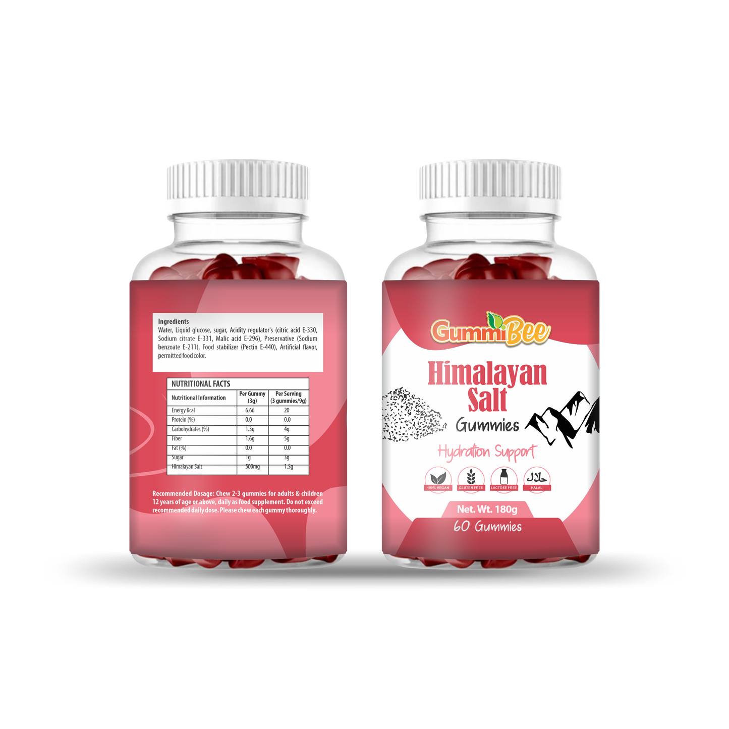 GummiBee Himalayan Salt Gummies - Light Lemon Flavor (60 Gummies)