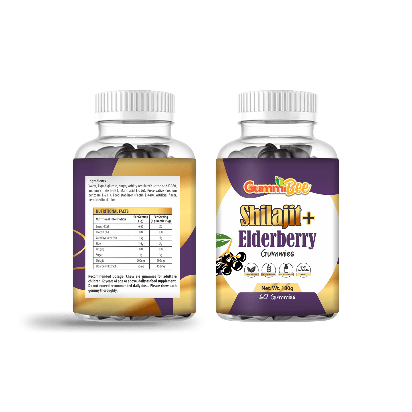 GummiBee Shilajit + Elderberry Gummies – Elderberry Flavor (60 Gummies) - healthkitpk