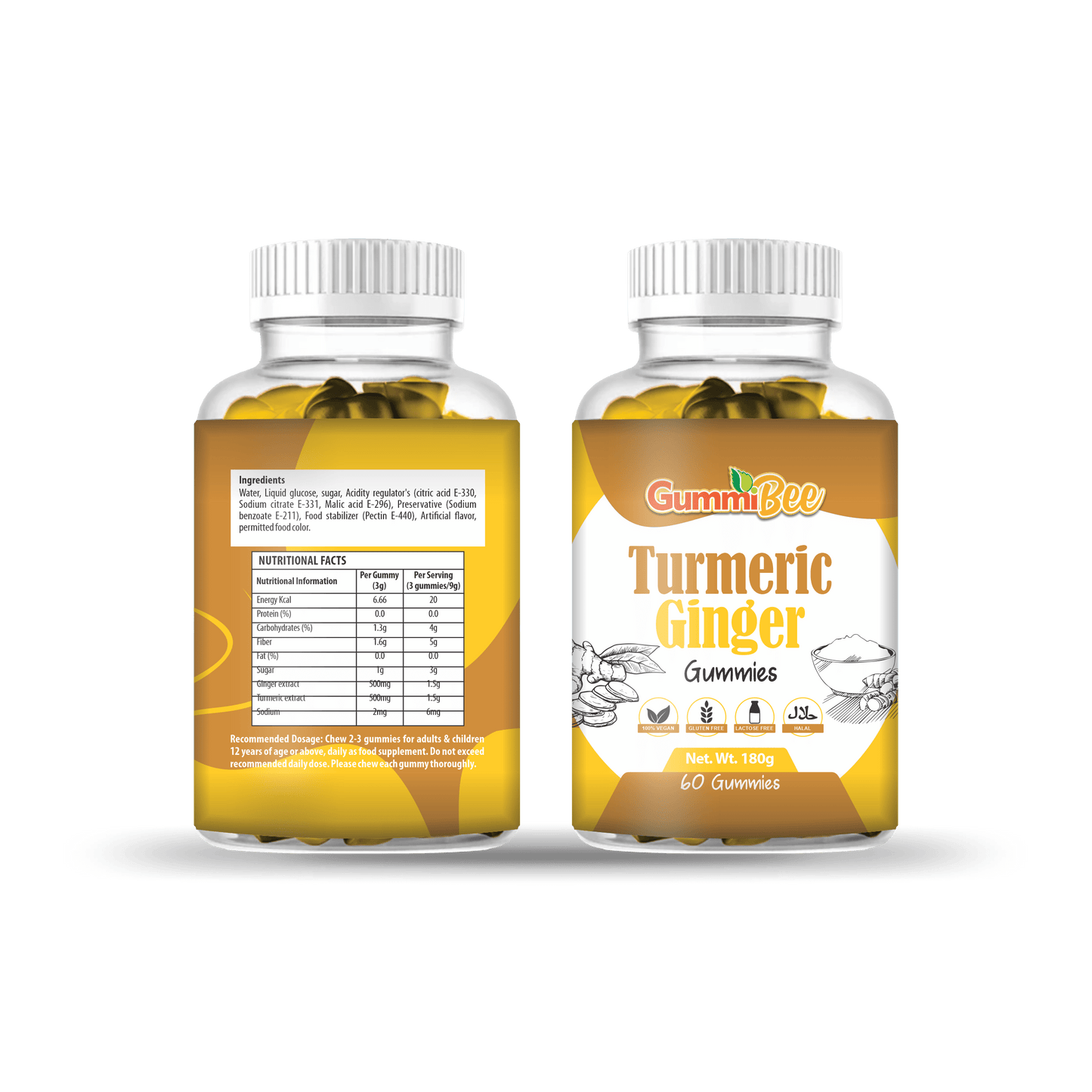 GummiBee Turmeric + Ginger Gummies - Ginger Flavor (60 Gummies) - healthkitpk