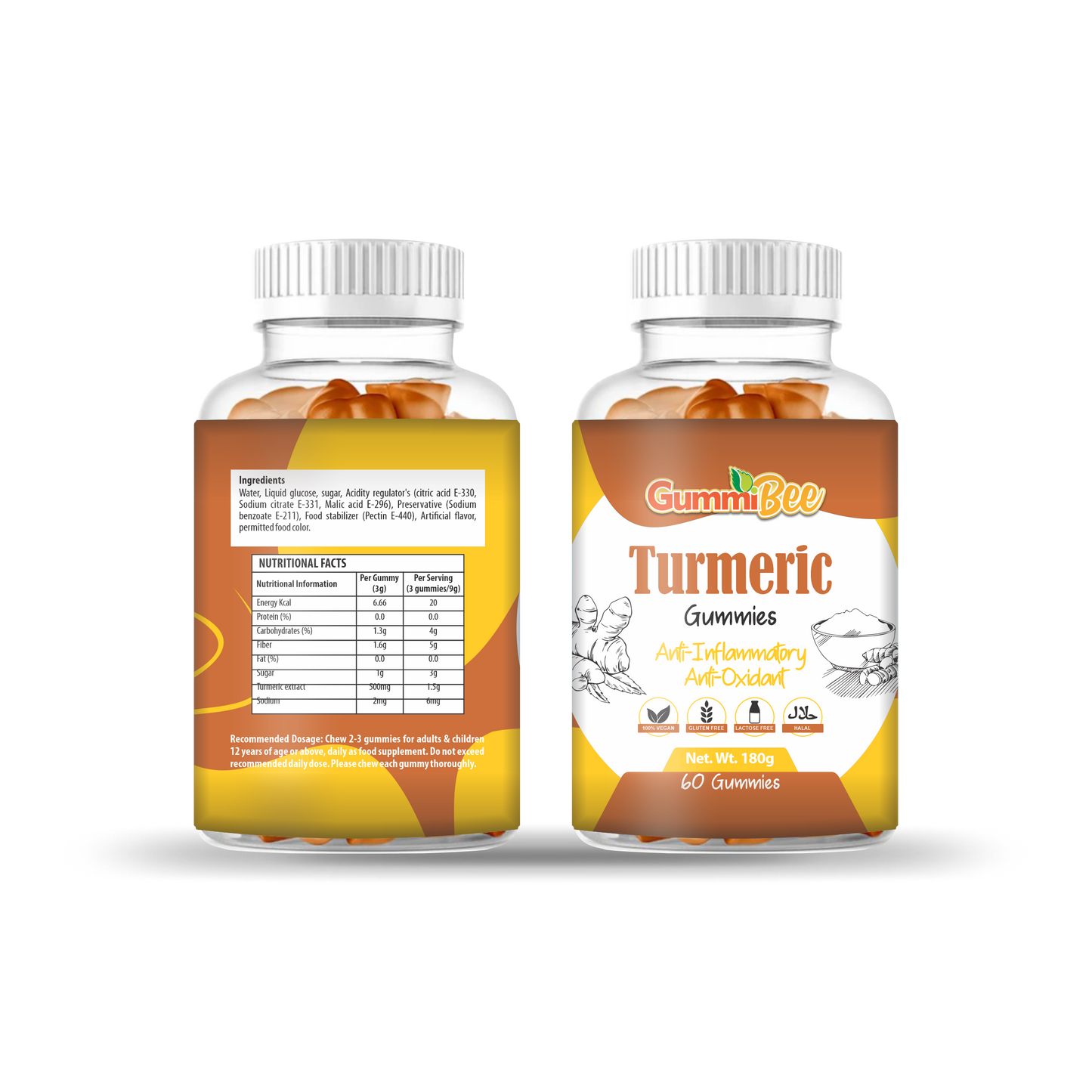 GummiBee Turmeric Gummies - Cinnamon Flavor (60 Gummies)