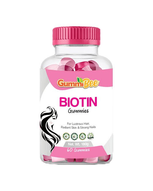 GummiBee Biotin Gummies – Strawberry Flavor (60 Gummies)