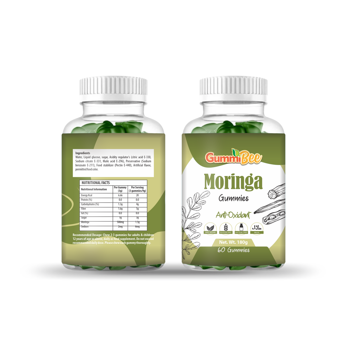 GummiBee Moringa Gummies - Apple Flavor (60 Gummies)